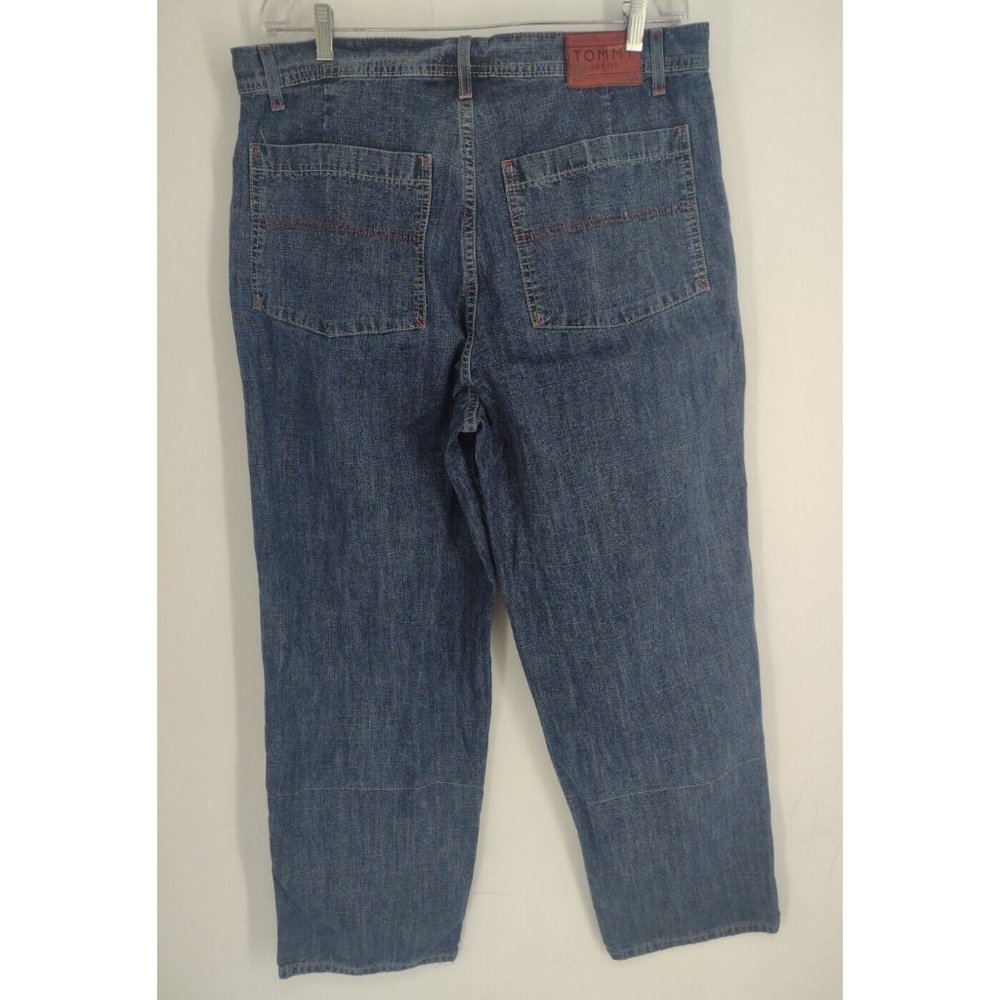 Vintage Y2K 90s Tommy Hilfiger Baggy Skate Hip Hop Denim Blue Jeans Men 38 X 32